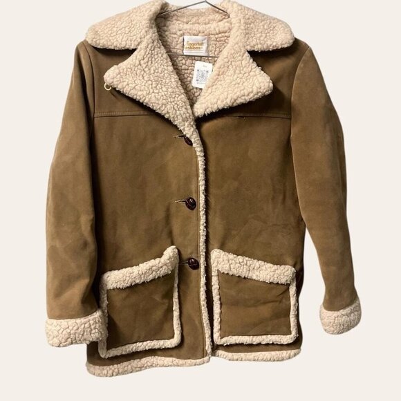 American Vintage Jackets & Blazers - 70s vintage faux suede sherpa lined jacket Fingerhut Fashions - small